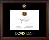 Delaware College of Art and Design Gold Embossed Diploma Frame in Studio Gold