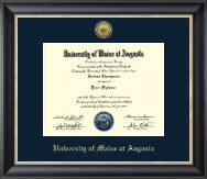 University of Maine at Augusta Gold Engraved Medallion Diploma Frame in Noir