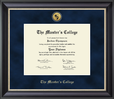 The Master's College diploma frame - Gold Engraved Medallion Diploma Frame in Noir