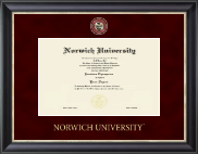 Norwich University Regal Edition Diploma Frame in Noir
