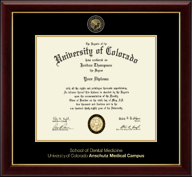 University of Colorado Anschutz Medical Campus diploma frame - Masterpiece Medallion Diploma Frame in Gallery