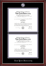 New York University diploma frame - Masterpiece Medallion Double Diploma Frame in Kensington Silver