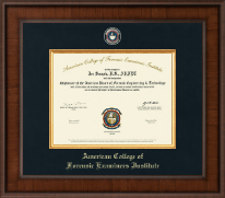 American College of Forensic Examiners Institute Presidential Masterpiece Certificate Frame in Madison