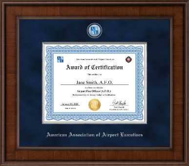 American Association of Airport Executives certificate frame - Presidential Masterpiece Certificate Frame in Madison