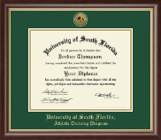 University of South Florida Health Sciences Gold Engraved Medallion Diploma Frame in Hampshire