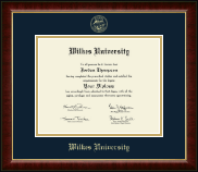 Wilkes University Gold Embossed Diploma Frame in Murano