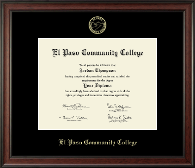 El Paso Community College diploma frame - Gold Embossed Diploma Frame in Studio