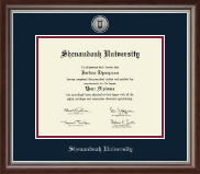Shenandoah University Silver Engraved Medallion Diploma Frame in Devonshire