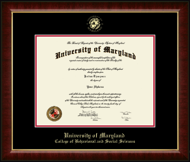 University of Maryland, College Park diploma frame - Gold Embossed Diploma Frame in Murano