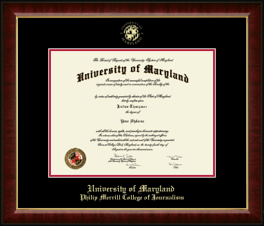 University of Maryland, College Park diploma frame - Gold Embossed Diploma Frame in Murano