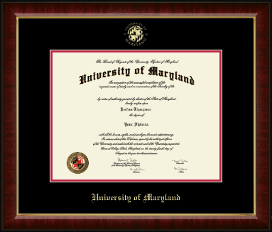 University of Maryland, College Park diploma frame - Gold Embossed Diploma Frame in Murano