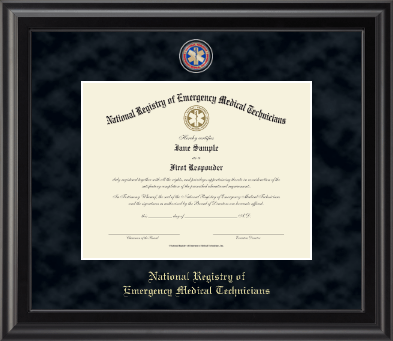 National Registry of Emergency Medical Technicians certificate frame - Regal Certificate Frame in Midnight