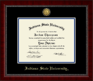 Indiana State University Gold Engraved Medallion Diploma Frame in Sutton