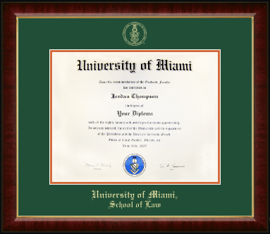 University of Miami diploma frame - Gold Embossed Diploma Frame in Murano