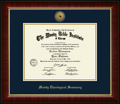 Moody Bible Institute diploma frame - Gold Engraved Medallion Diploma Frame in Murano