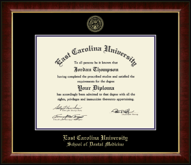 East Carolina University diploma frame - Gold Embossed Diploma Frame in Murano