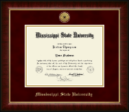 Mississippi State University Gold Engraved Medallion Diploma Frame in Murano