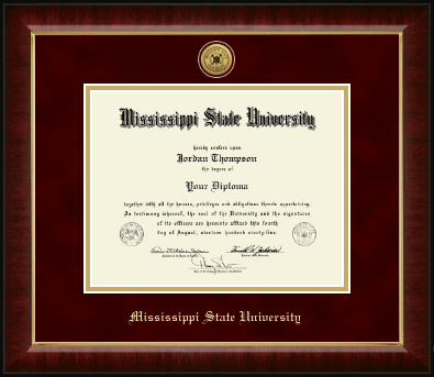 Mississippi State University diploma frame - Gold Engraved Medallion Diploma Frame in Murano