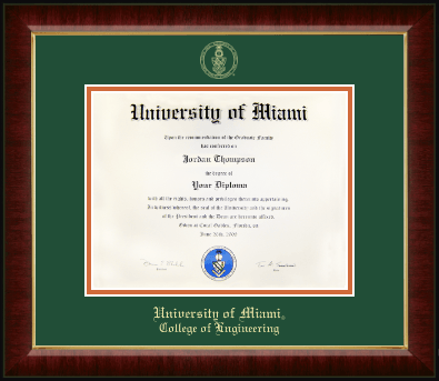 University of Miami diploma frame - Gold Embossed Diploma Frame in Murano