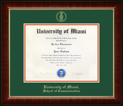 University of Miami diploma frame - Gold Embossed Diploma Frame in Murano