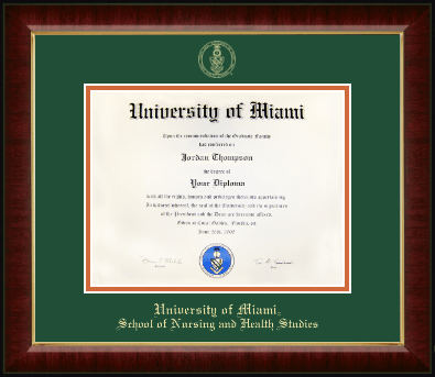 University of Miami diploma frame - Gold Embossed Diploma Frame in Murano