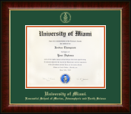 University of Miami diploma frame - Gold Embossed Diploma Frame in Murano