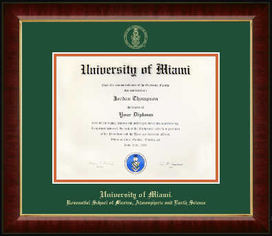University of Miami diploma frame - Gold Embossed Diploma Frame in Murano