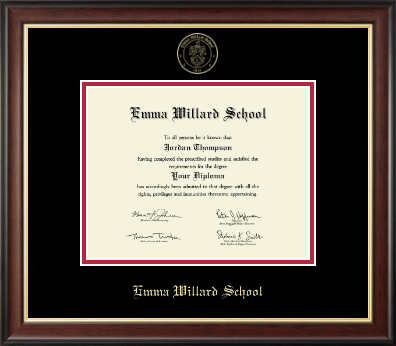 Emma Willard School diploma frame - Gold Embossed Diploma Frame in Studio Gold