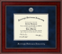 Fairleigh Dickinson University Presidential Silver Engraved Diploma Frame in Jefferson