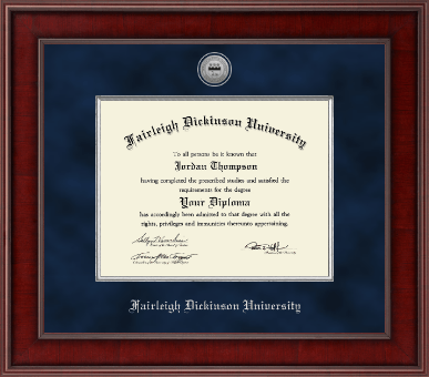 Fairleigh Dickinson University diploma frame - Presidential Silver Engraved Diploma Frame in Jefferson