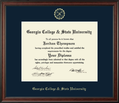 Georgia College & State University diploma frame - Gold Embossed Diploma Frame in Studio