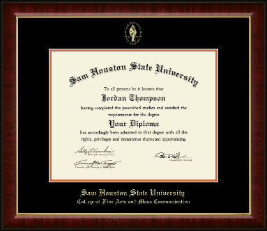Sam Houston State University diploma frame - Gold Embossed Diploma Frame in Murano