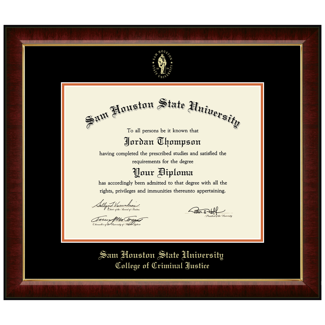 Gold Embossed Diploma Frame in Murano Sam Houston State University