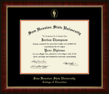 Sam Houston State University diploma frame - Gold Embossed Diploma Frame in Murano
