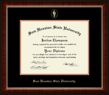 Sam Houston State University diploma frame - Gold Embossed Diploma Frame in Murano