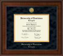 University of Louisiana Lafayette Presidential Gold Engraved Diploma Frame in Madison