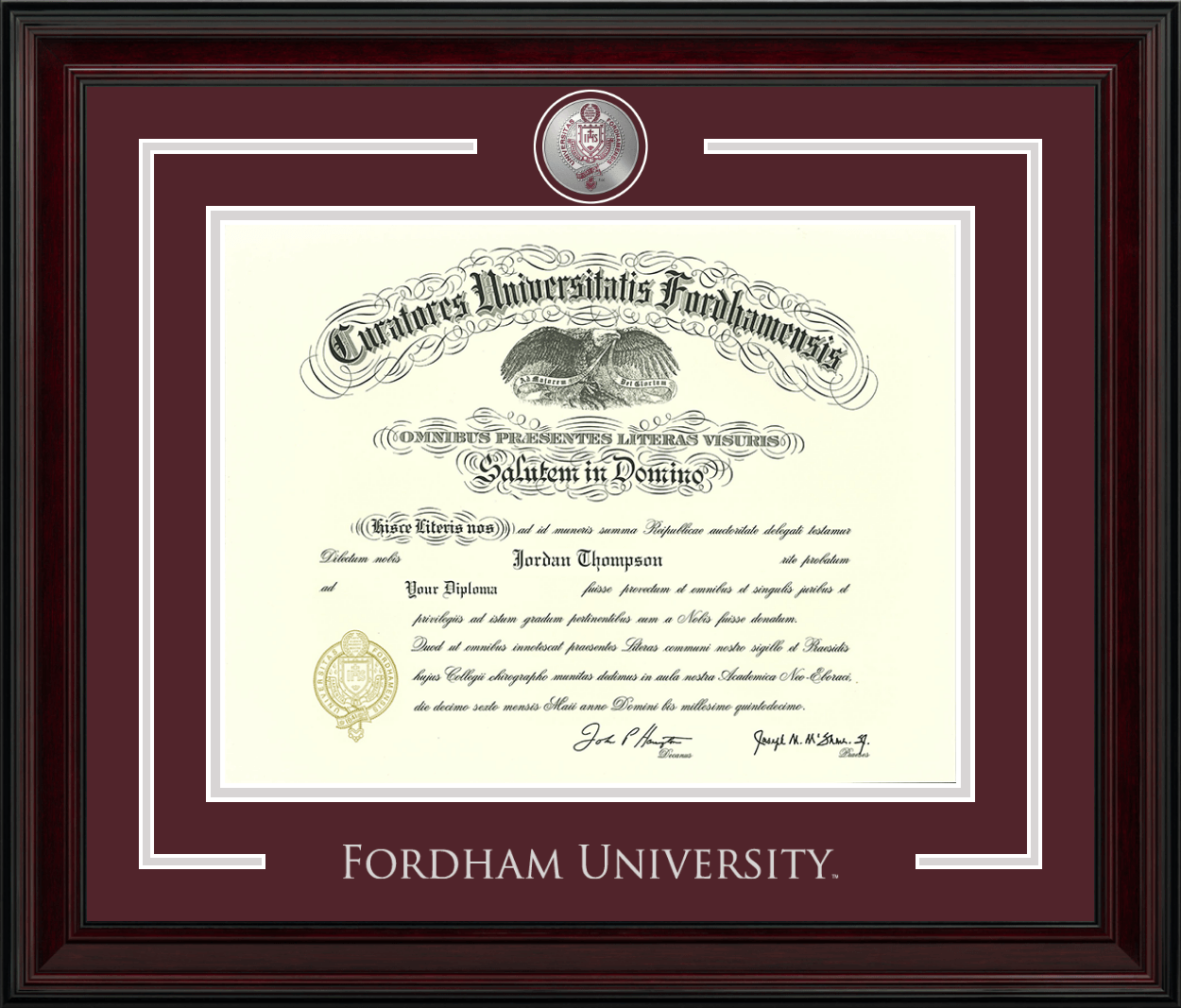 Fordham University Showcase Edition Diploma Frame in Encore - Item