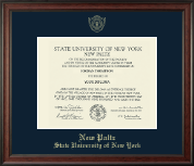 State University of New York  New Paltz Gold Embossed Diploma Frame in Studio