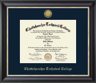 Chattahoochee Technical College Gold Engraved Medallion Diploma Frame in Noir