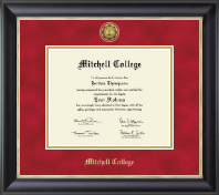 Mitchell College Gold Engraved Medallion Diploma Frame in Noir