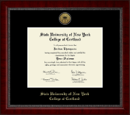 State University of New York Cortland Gold Engraved Medallion Diploma Frame in Sutton