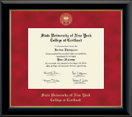 State University of New York Cortland Gold Embossed Diploma Frame in Onyx Gold