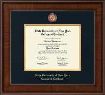 State University of New York Cortland Presidential Masterpiece Diploma Frame in Madison