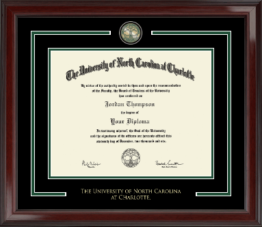 The University of North Carolina at Charlotte diploma frame - Showcase Edition Diploma Frame in Encore