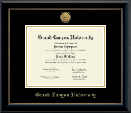 Grand Canyon University diploma frame - Gold Engraved Medallion Diploma Frame in Onyx Gold