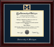 University of Michigan diploma frame - Masterpiece Spirit Medallion Diploma Frame in Gallery Silver