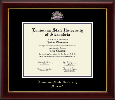 Louisiana State University of Alexandria diploma frame - Masterpiece Medallion Diploma Frame in Gallery