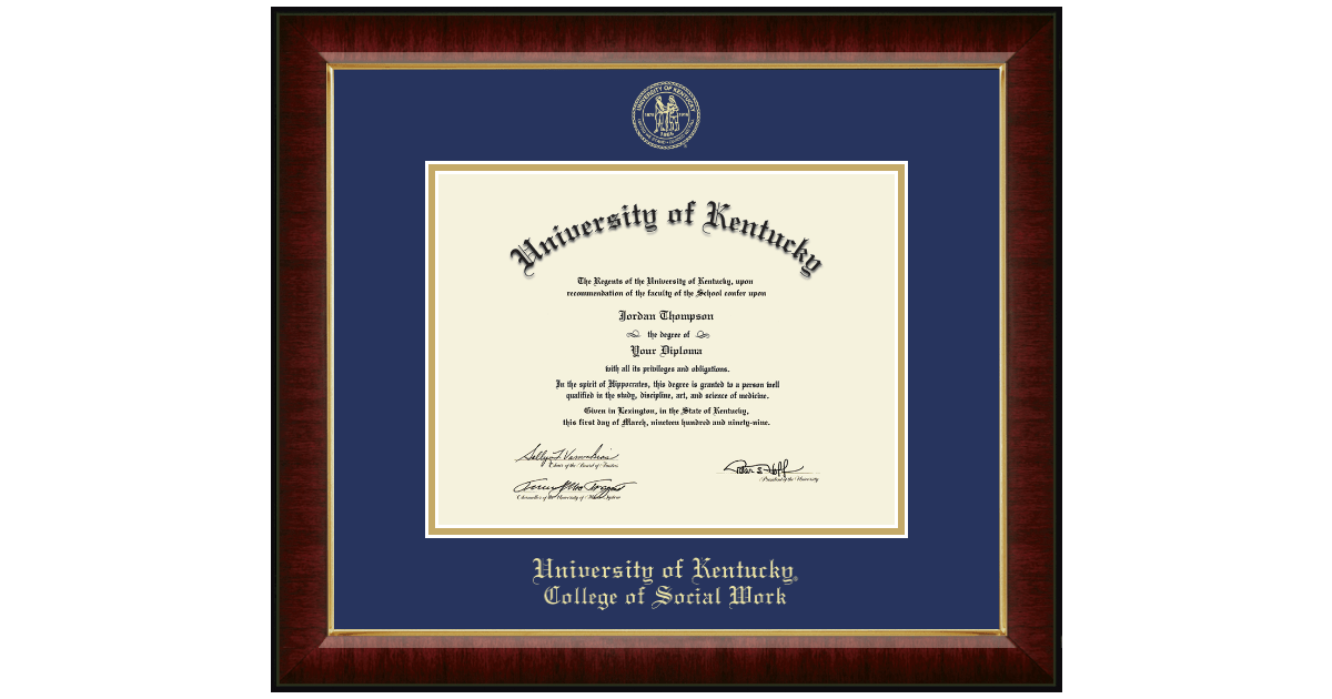 Gold Embossed Diploma Frame in Murano University of Kentucky Item 276579KSW from University