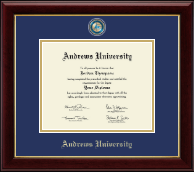 Andrews University Masterpiece Medallion Diploma Frame in Gallery