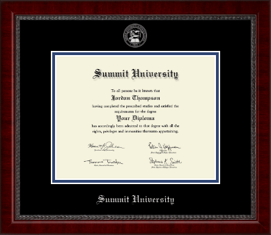 Summit University diploma frame - Silver Embossed Diploma Frame in Sutton